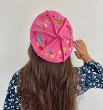 Load image into Gallery viewer, Sweet shop Beret (baby pink/ hot pink/ turquoise) *for both kids&amp; adults*