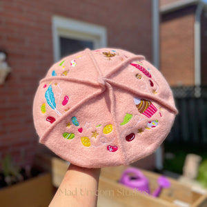 Sweet shop Beret (baby pink/ hot pink/ turquoise) *for both kids& adults*