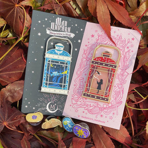 Stained Glass Lantern | Levitation spell & Willow | Enamel Pin (2 variants)