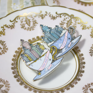 Stained glass | Christmas Ball Teacup | Pastel & Blue Variants