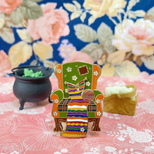 Load image into Gallery viewer, Magical knitting chair | Movable Enamel Pin