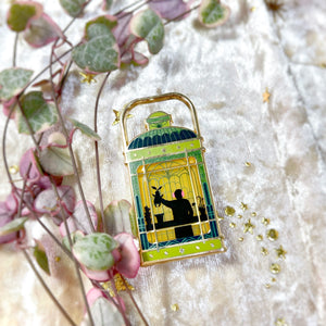 Stained Glass Lantern | Greenhouse lantern | Enamel Pin