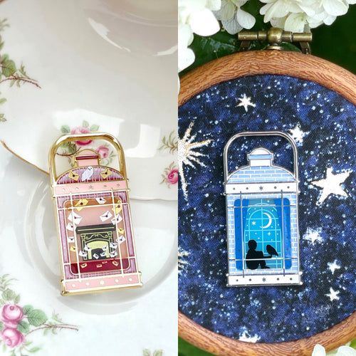 Stained Glass Lantern | First Night & Invitation | Enamel Pin (2 variants)