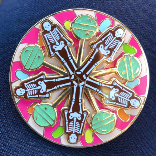 Skeleton & Acid Candy Spinner | Enamel Pin